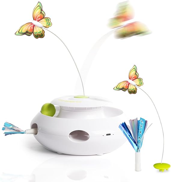 3 in 1 Cat Toy with Extra 2pack of Ribbon and Butterfly Replacements
