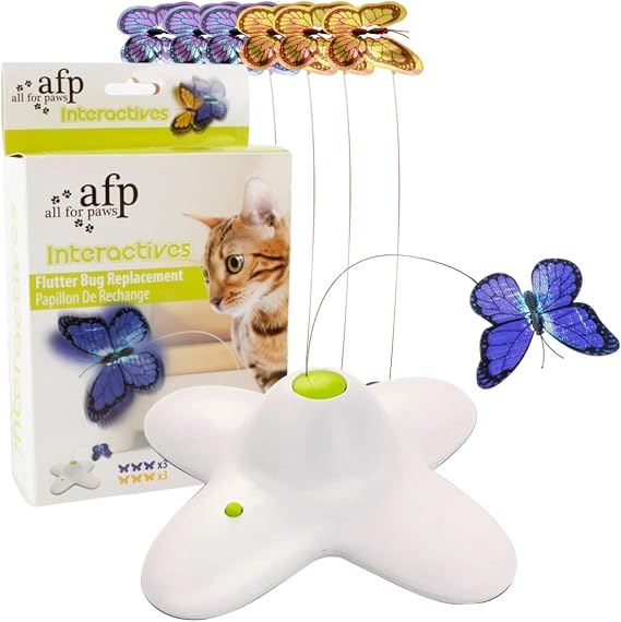 Interactive Cat Butterfly Toy with 6pack Refills